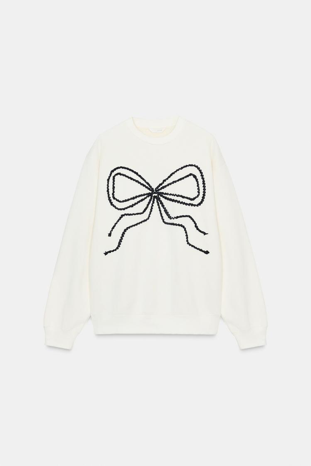 ZARA ТОЛСТОВКА С КОНТРАСТНЫМ БАНТОМ, ЖЕЛТОАТО-БЕЛЫЙ