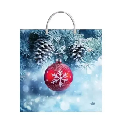 Пакет ПЭ с пластмассовыми ручками 36+10см(Морозное настроение) (комплект 10 шт)