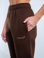 Брюки джоггеры женские коричневый с начесом