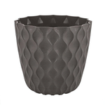 Горшок для цветов InGreen Wave с дренажной сеткой и поддоном 0,65л D115мм, горький шоколад