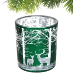 Подсвечник «Зимний лес» 7*7,8 см, Изумруд