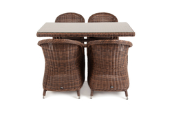 "Латте–140 R" обеденная группа плетеная, цвет коричневый