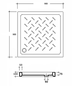 Душевой поддон квадратный керамический RGW CR 90