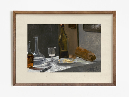 Арт принт 'Still Life with Bottle, Carafe, Bread, and Wine'