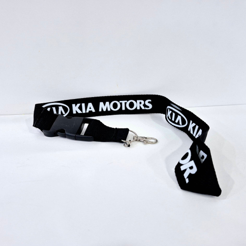KIA MOTORS (чёрный) Люкс / Брелок, шнурок для ключей на шею KIA MOTORS (Киа Моторс), ланъярд, крафт, чёрный (1 шт)