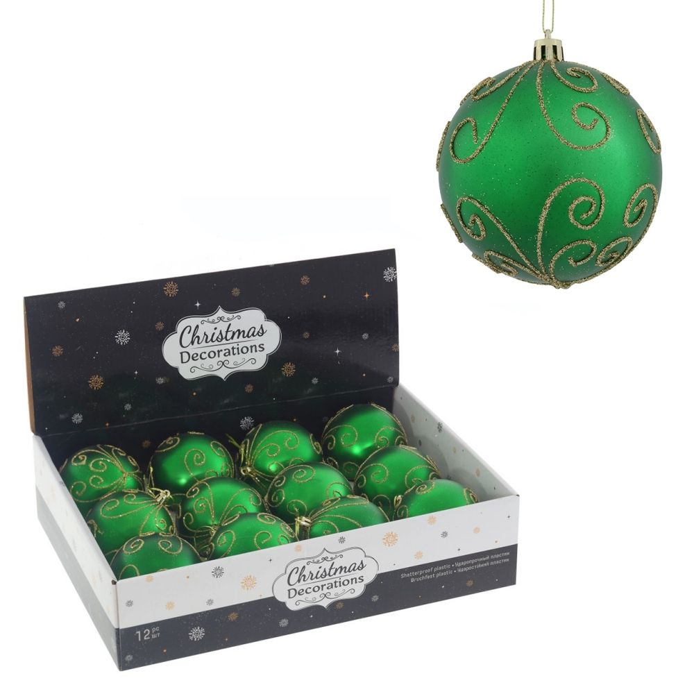 GAEM Набор из 12шт Украшение новогоднее "Шар", D 8 см, L35 W27 H8,5 см