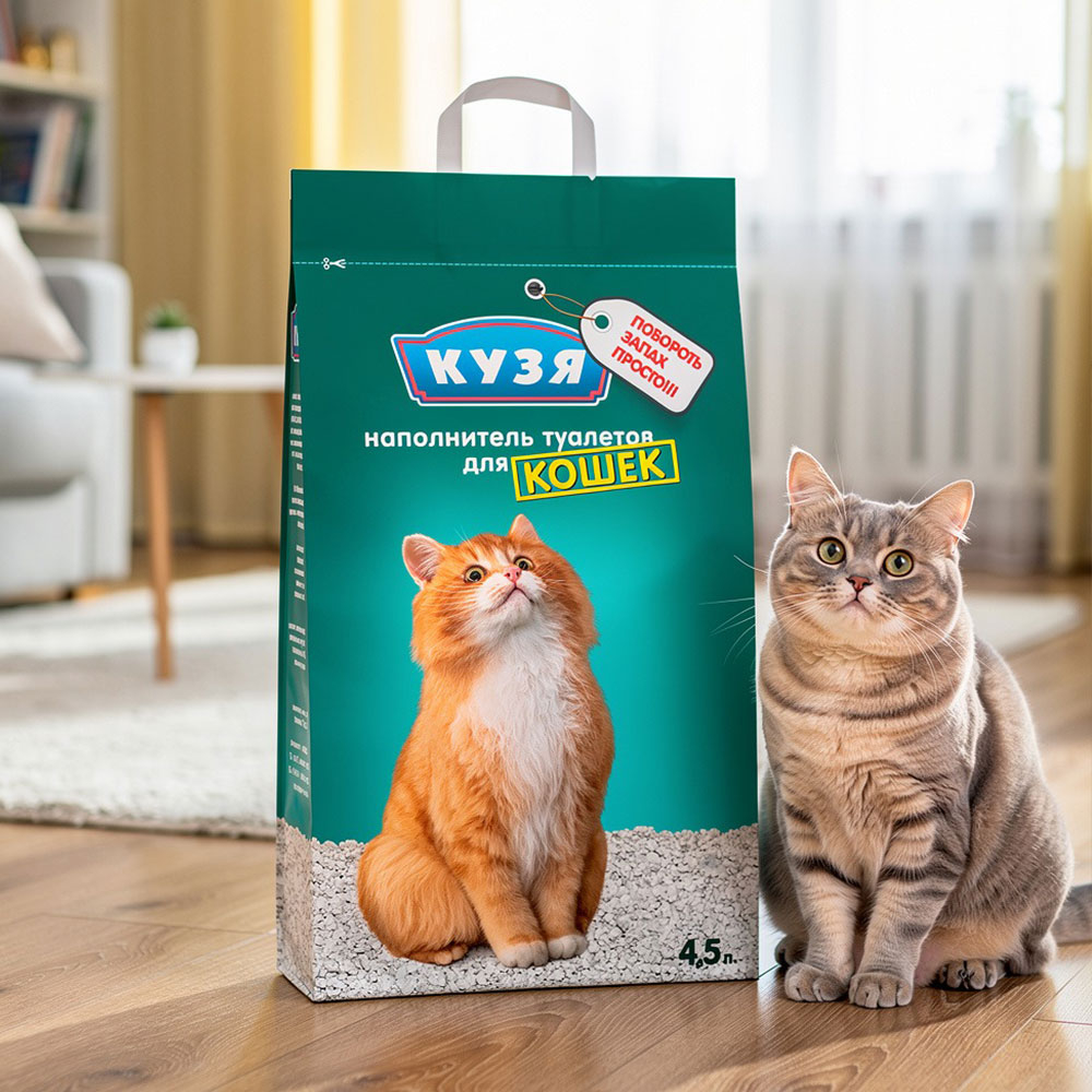 Наполнитель Кузя для кошек 4,5л