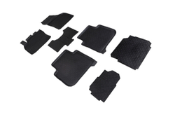 Резиновые коврики с высоким бортом для Skoda Kodiaq (7 мест) 2016-2024 Seintex.88479