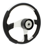 Рулевое колесо "Evolution", черный обод с серебристыми вставками. (10016467)