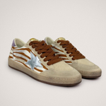 Golden Goose Ball Star / Зебра / сиреневая пятка