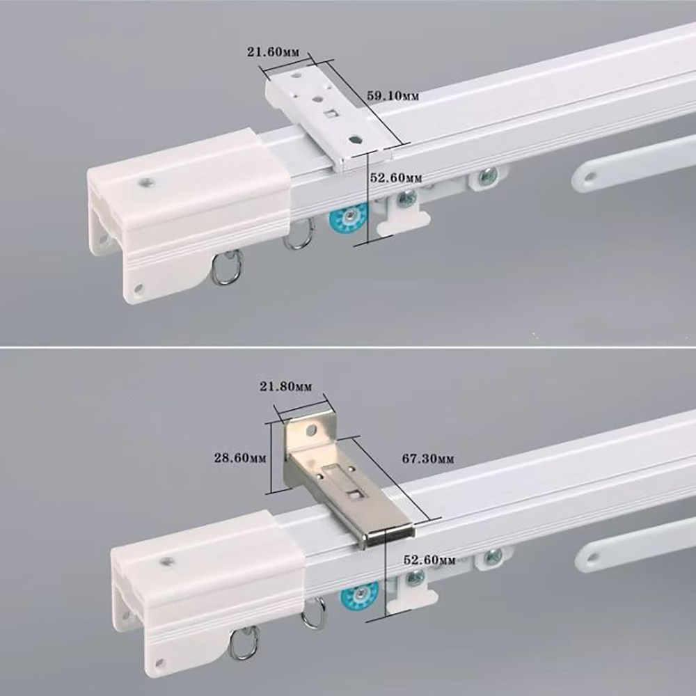 Ручной карниз для штор с тросом, алюминиевый, прямой, потолочный, тихий ход