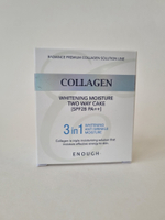 Пудра для светлой кожи со сменным блоком Enough Collagen Whitening Moisture SPF30 PA+++ 21 тон