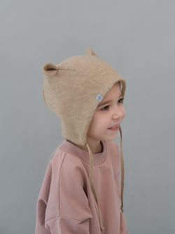 Шапка весенняя/осенняя вязаная (Песок) ЭНИ БЭМБИ