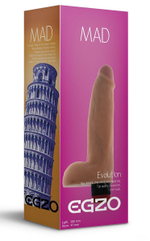 Телесный реалистичный мультискоростной вибратор Mad Tower - 20 см. (Цвет: телесный)