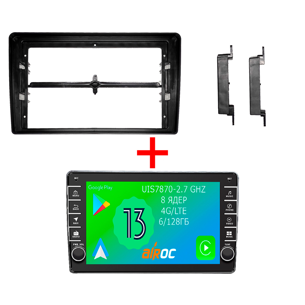 Магнитола для Volkswagen Touareg 2002-2010 (рамка-накладка) - Airoc AB-3703B (кнопки и крутилки), Android 13, TS20, 6/128Гб, SIM-слот, CarPlay
