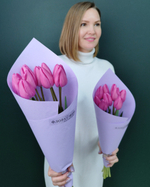 Монобукет из розовых тюльпанов,9шт(00147)