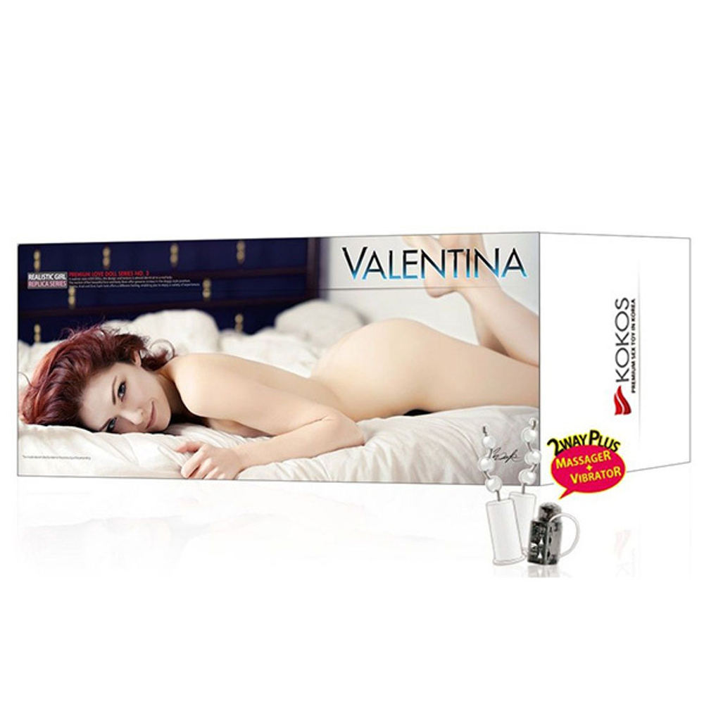 Телесный вибромастурбатор 50х23х20см с двумя любовными отверстиями Kokos Valentina Auto