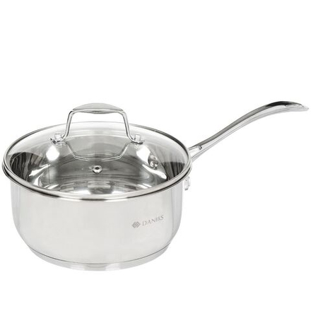 Ковш нерж, 2 л, крышка стекло, металл ручка, индукц, Daniks, Даллас, SD-A89-18SC