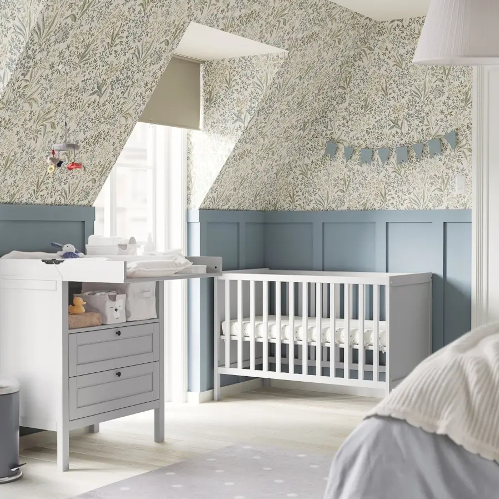 Кровать для новорожденных - IKEA SUNDVIK, 60x120 см, серый, СУНДВИК ИКЕА
