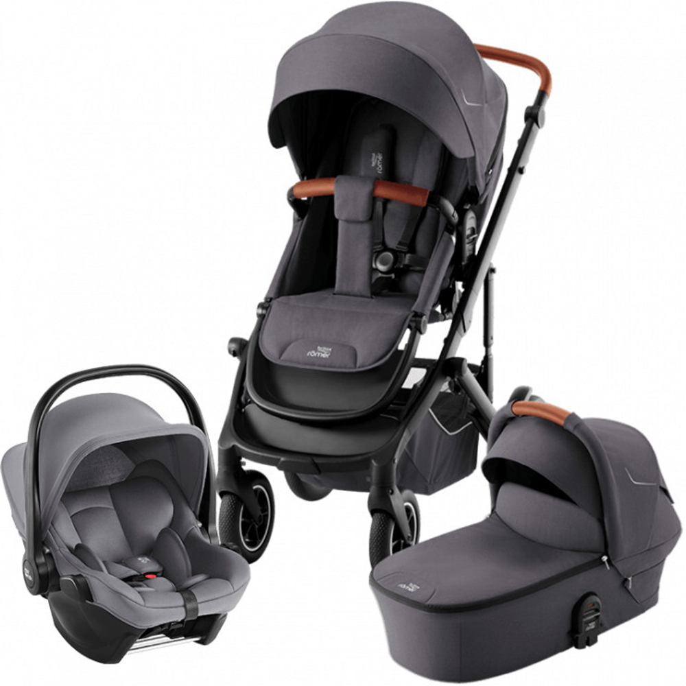 Детская коляска 3 в 1 Britax Roemer Smile 5Z + автокресло BABY-SAFE CORE Frost Grey Midnight Grey / Frost Grey