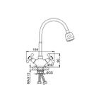 Смеситель для кухни 1/2 кер F4319 FRAP (гибкий излив, 2х реж.аэратор, п/гайку, хром, силумин)