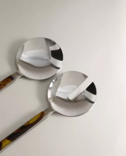 ZARA HOME НАБОР СТОЛОВЫХ ПРИБОРОВ ДЛЯ САЛАТА, КОРИЧНЕВЫЙ