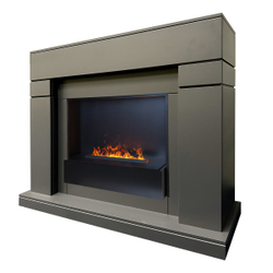 Электрокамин RealFlame Lindelse 26 GR серый, графит c очагом 3D Cassette 630 Black Panel