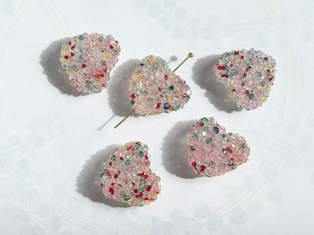 Бусина "Сахарное сердце", цвет микс (1шт)