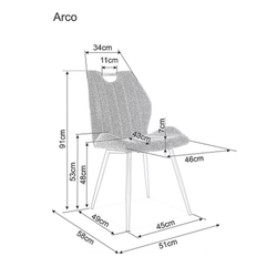 Стул SIGNAL ARCO Velvet Bluvel 14 серый/черный