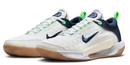 Мужские кроссовки теннисные Nike Zoom Court NXT Clay - white/midnight navy/green strike