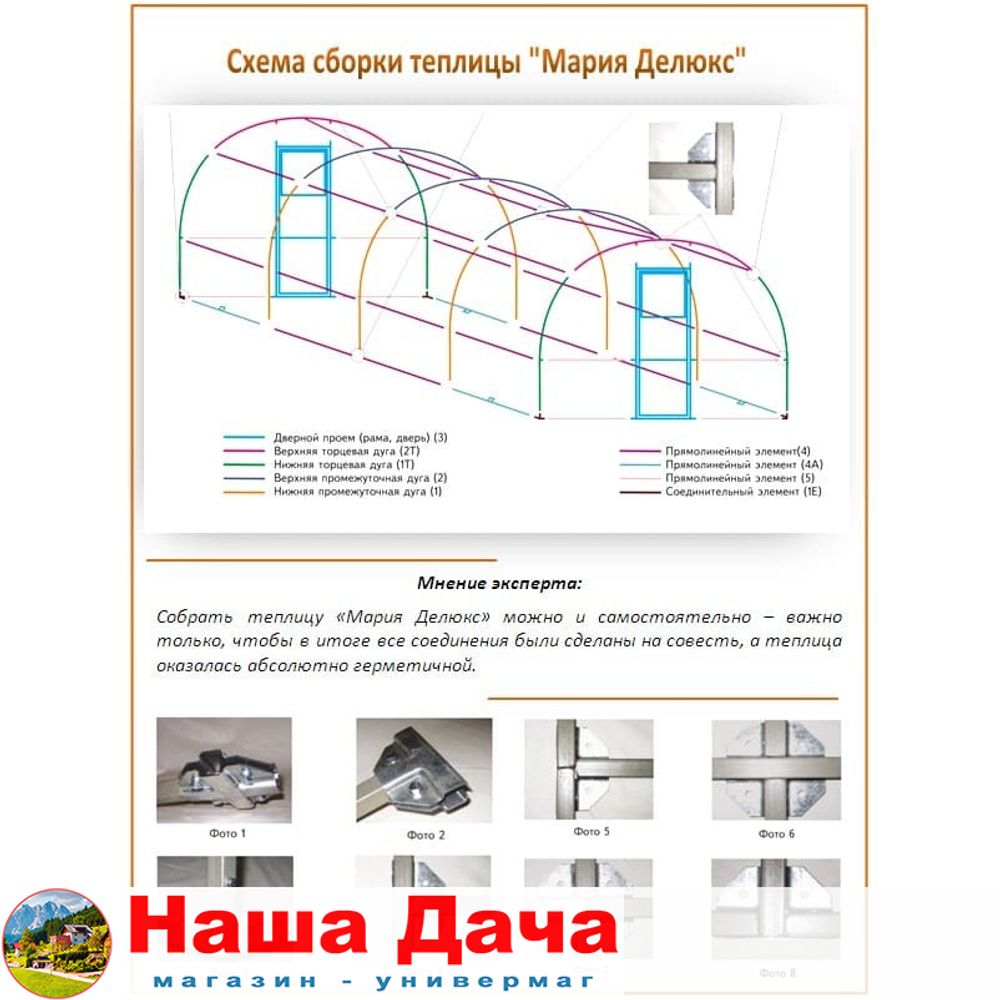 Теплица Стандарт Делюкс 3х4 метра (каркас + поликарбонат 4 мм) магазин Наша Дача