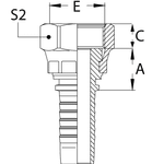 Фитинг DN 20 ORFS (Г) 1.3/16 (накидная гайка)