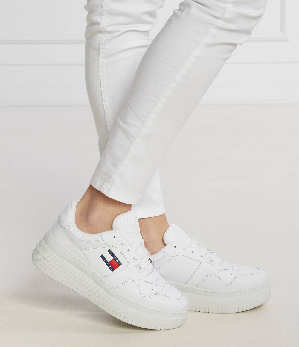 Кожаные кроссовки tjw retro basket flatform ess Tommy Jeans - белый(EN0EN02506)