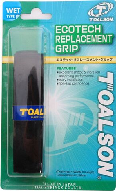 Намотки теннисные базовая Toalson Ecotech Replacement Grip black 1P