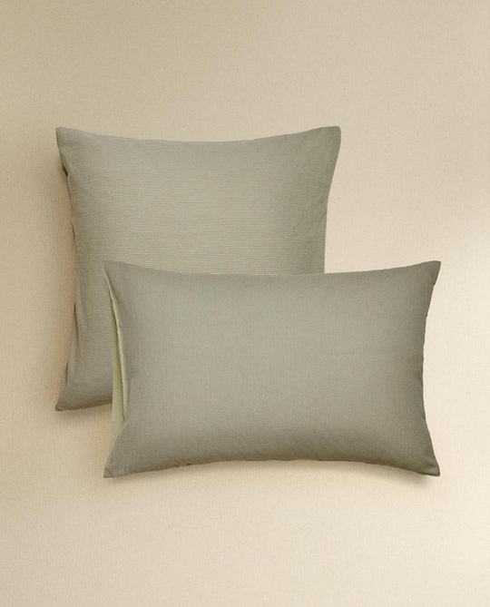 ZARA HOME НАВОЛОЧКА В ПОЛОСКУ, ЗЕЛЕНЫЙ