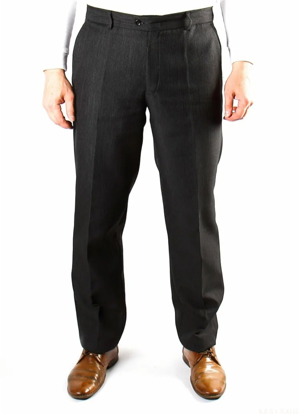 Брюки мужские классические блестящие тёмно-серые 58 размер