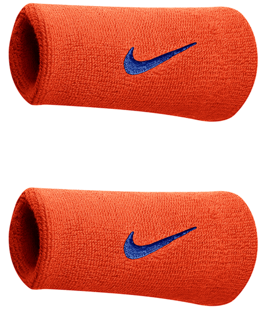 Напульсник теннисный Nike Swoosh Double-Wide Wristbands - team orange/college navy