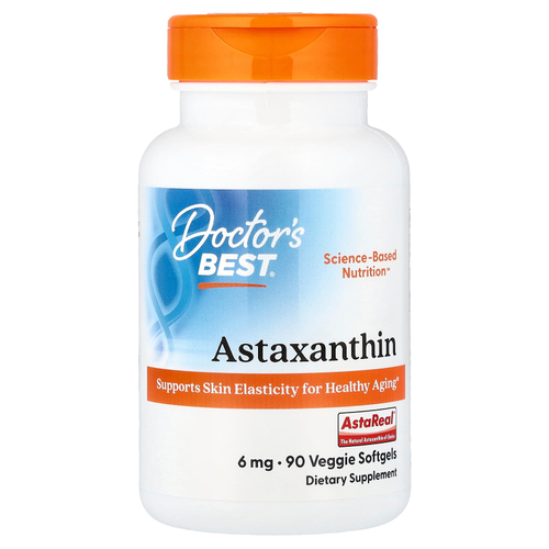 Doctor's Best, астаксантин, 6 мг, 90 растительных капсул