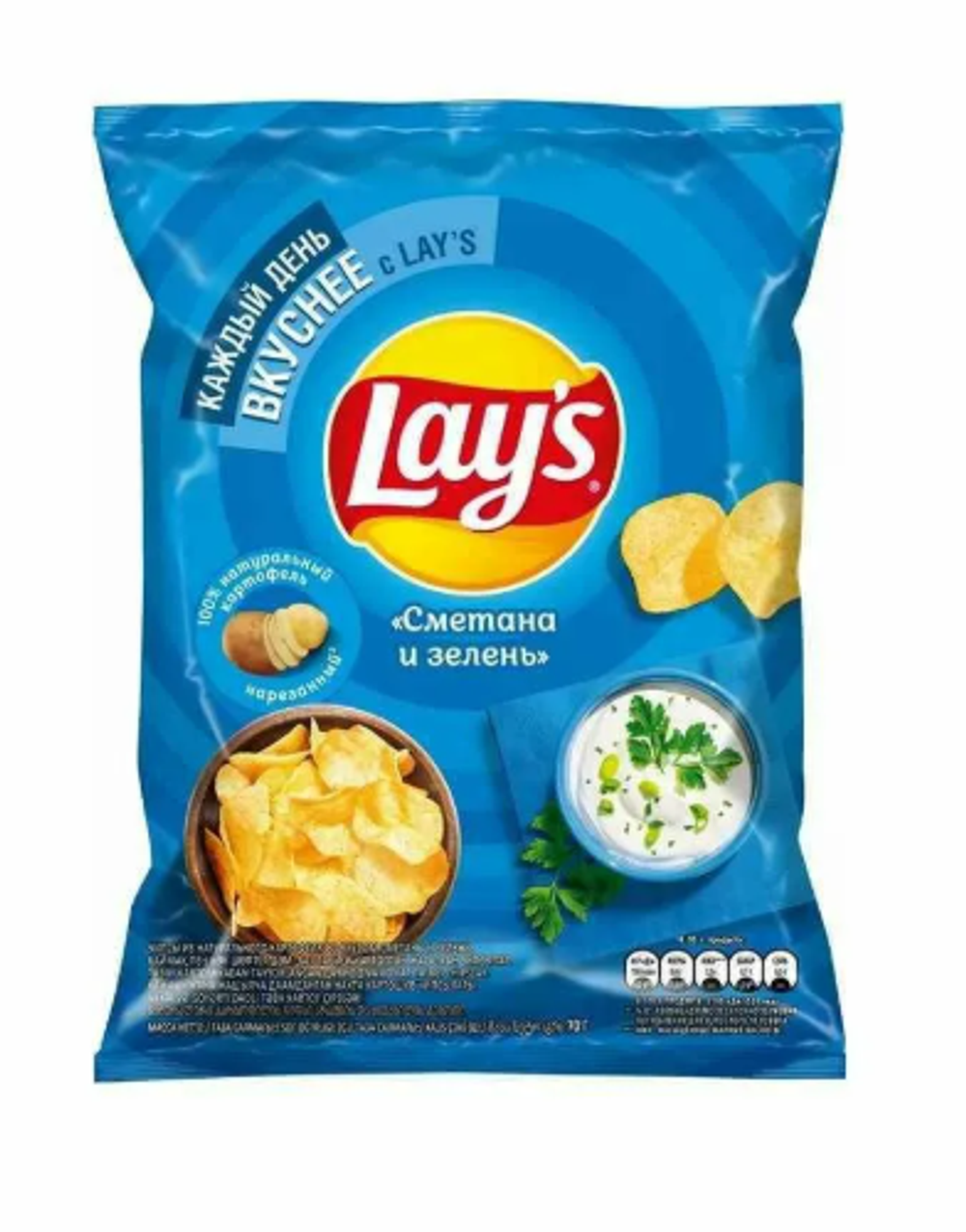 Чипсы Lays Сметана-зелень, 37г