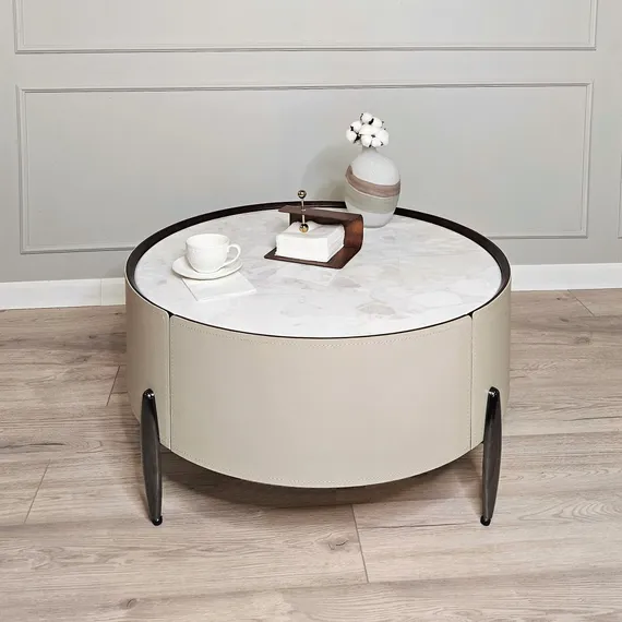 Комплект из 2 журнальных столиков JY-481, Ø80 и Ø45 см