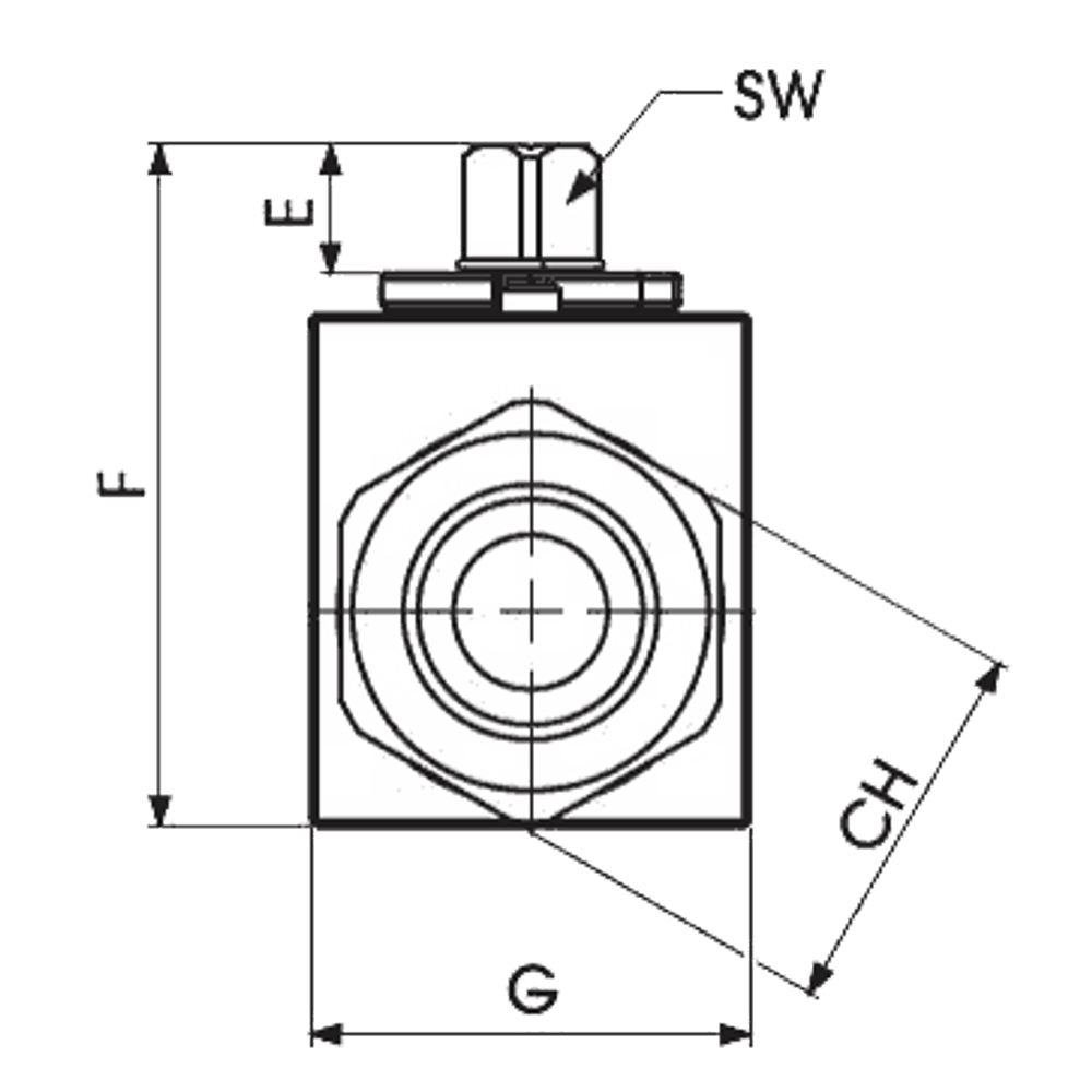 Кран 2-х ходовой шаровый BSP 3/4 DN 20 P=420 GE2