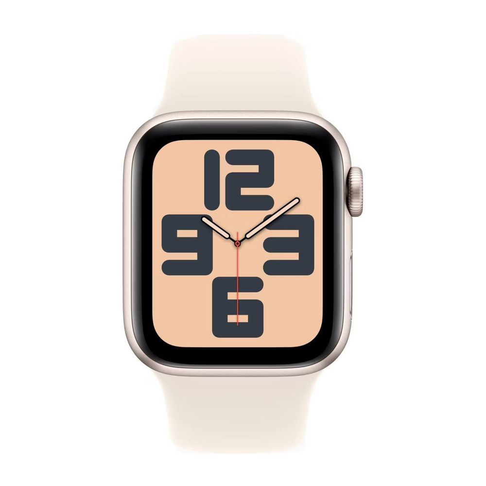 Apple Watch SE 2024 40mm Starlight Aluminium Case with Starlight Sport Band S/M