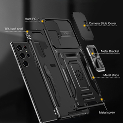 Чехол Safe Case с кольцом и защитой камеры для Samsung Galaxy S22 Ultra