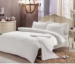 Постельное белье ALGARDI белый с кружевом  deluxe TIVOLYO HOME Турция