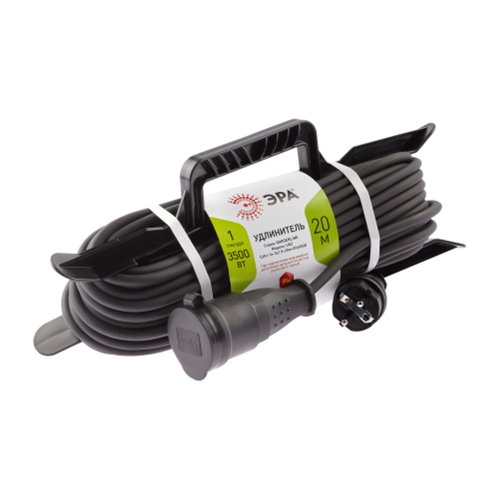 Удлинитель силовой ЭРА UFx-1e-3x1,5-20m-IP44(KG) на рамке с заземлением 1 розетка 20 м КГ 3х1,5мм2