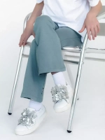 Штаны для девочки клеш голубые