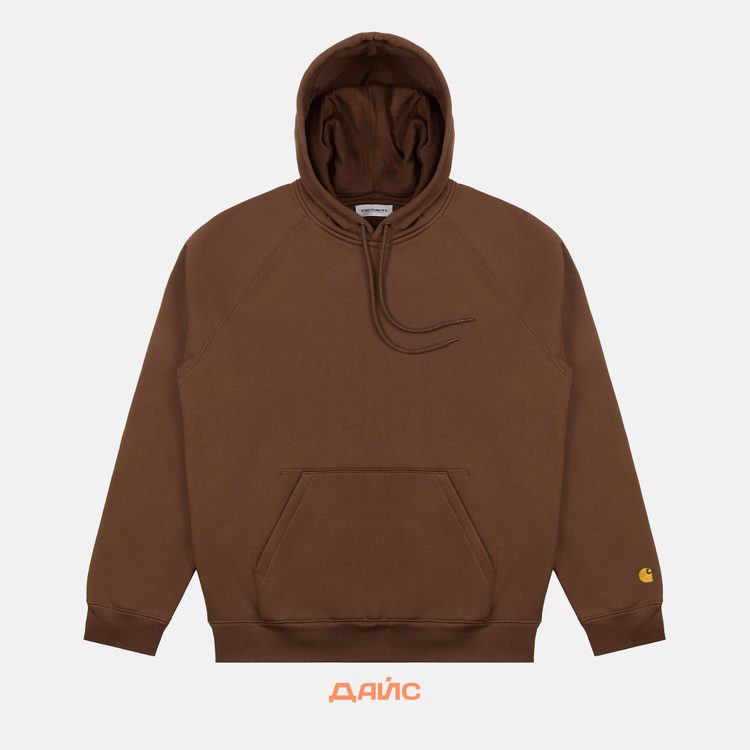 Толстовка мужская Carhartt WIP Hooded Chase Sweatshirt артикул:I033661_chocolate - купить в магазине Дайс