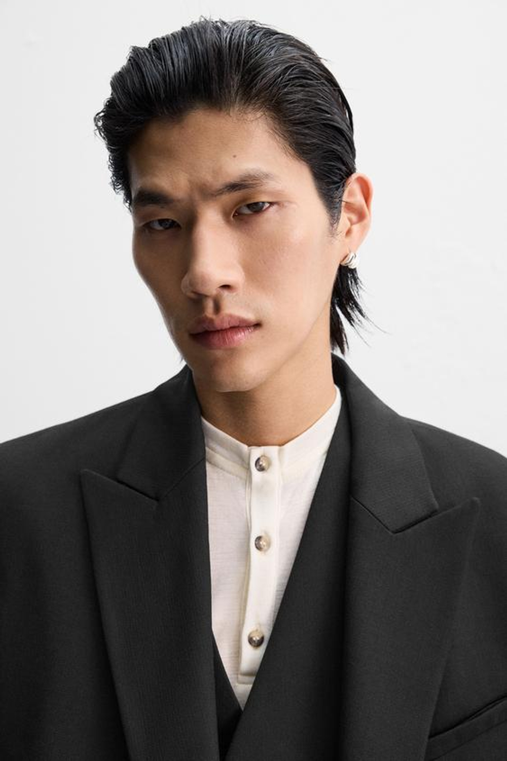 ZARA X NANUSHKA ДВУБОРТНЫЙ БЛЕЙЗЕР, ЧЕРНЫЙ