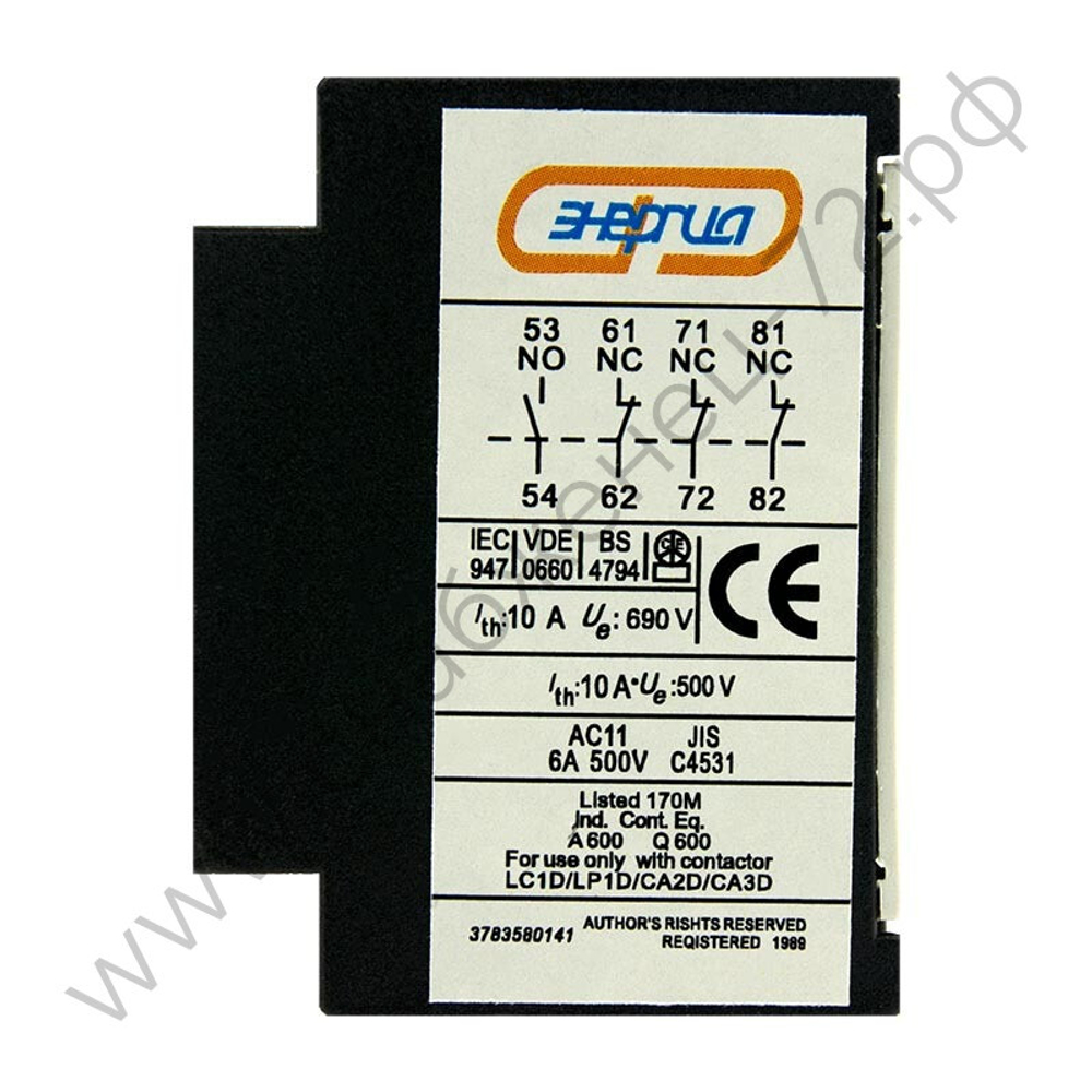 Блоки дополнительных контактов Энергия LA1-DN для контакторов КМИ