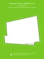 Натяжные потолки 4.5 м2, 4.3 м2, 3.1 м2